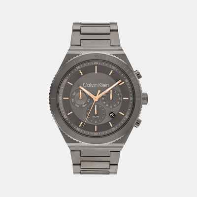 Ck Fearless Men Quartz Grey Dial Chronograph Stainless Steel Watch 25200304