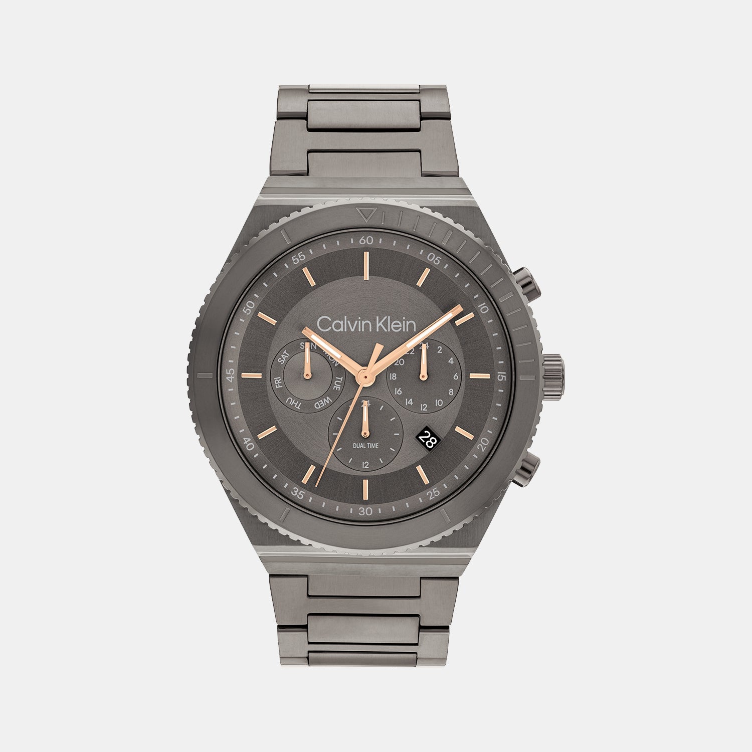 Ck Fearless Men Quartz Grey Dial Chronograph Stainless Steel Watch 25200304