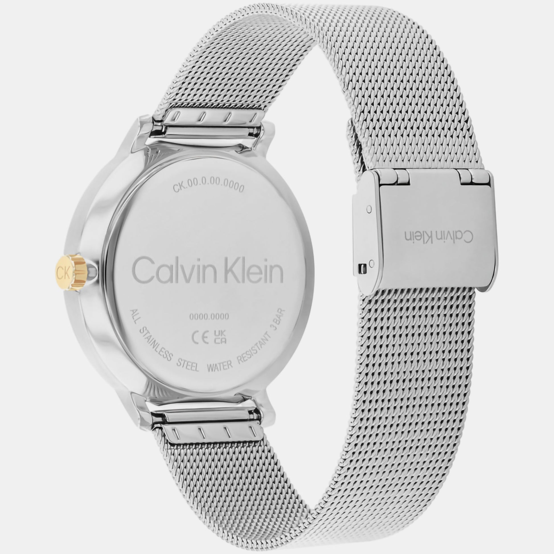 Ck Stun Unisex Quartz Silver Dial Analog Mesh Watch 25200405