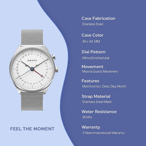 Dato Men Quartz White Dial Analog Stainless Steel Watch V242GMCIMC