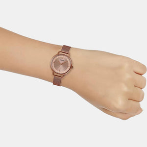 Enticer Women Quartz Rose Gold Dial Analog Stainless Steel Watch A1799