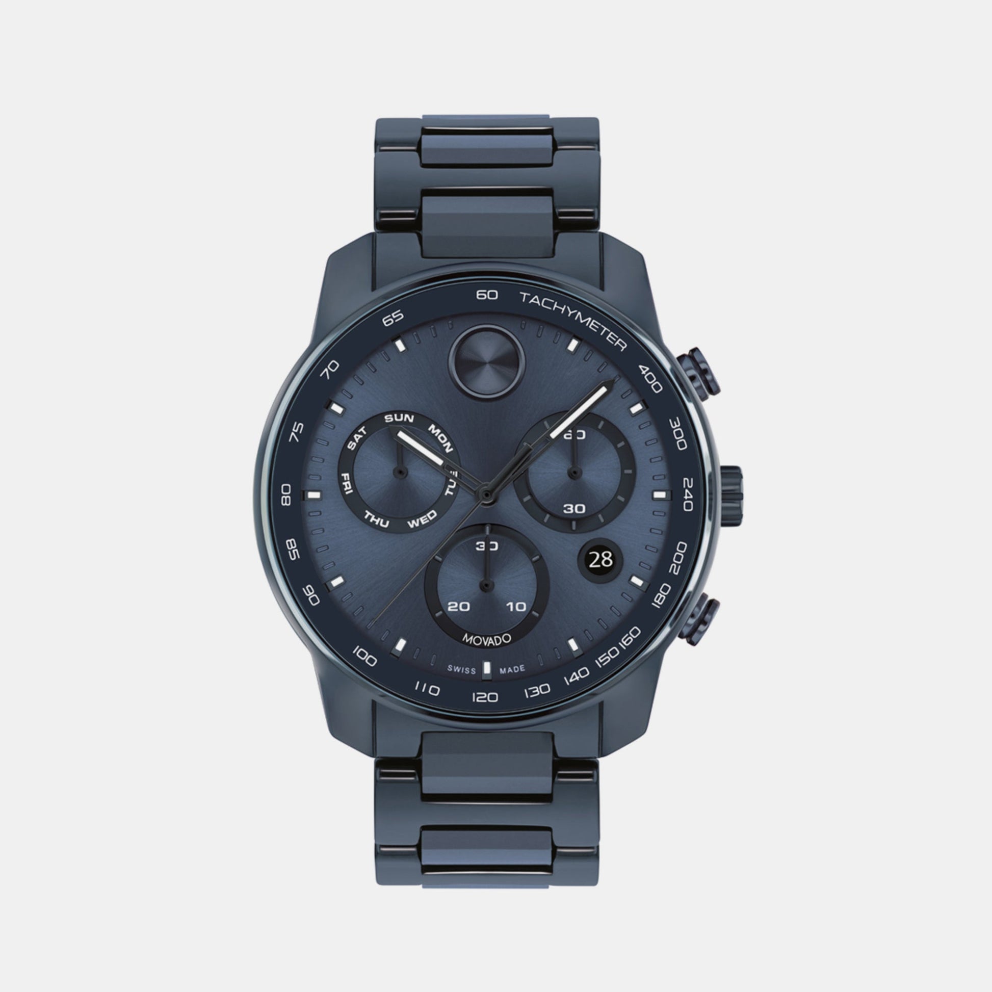 Bold Men Quartz Blue Dial Chronograph Ceramic Watch 3601117