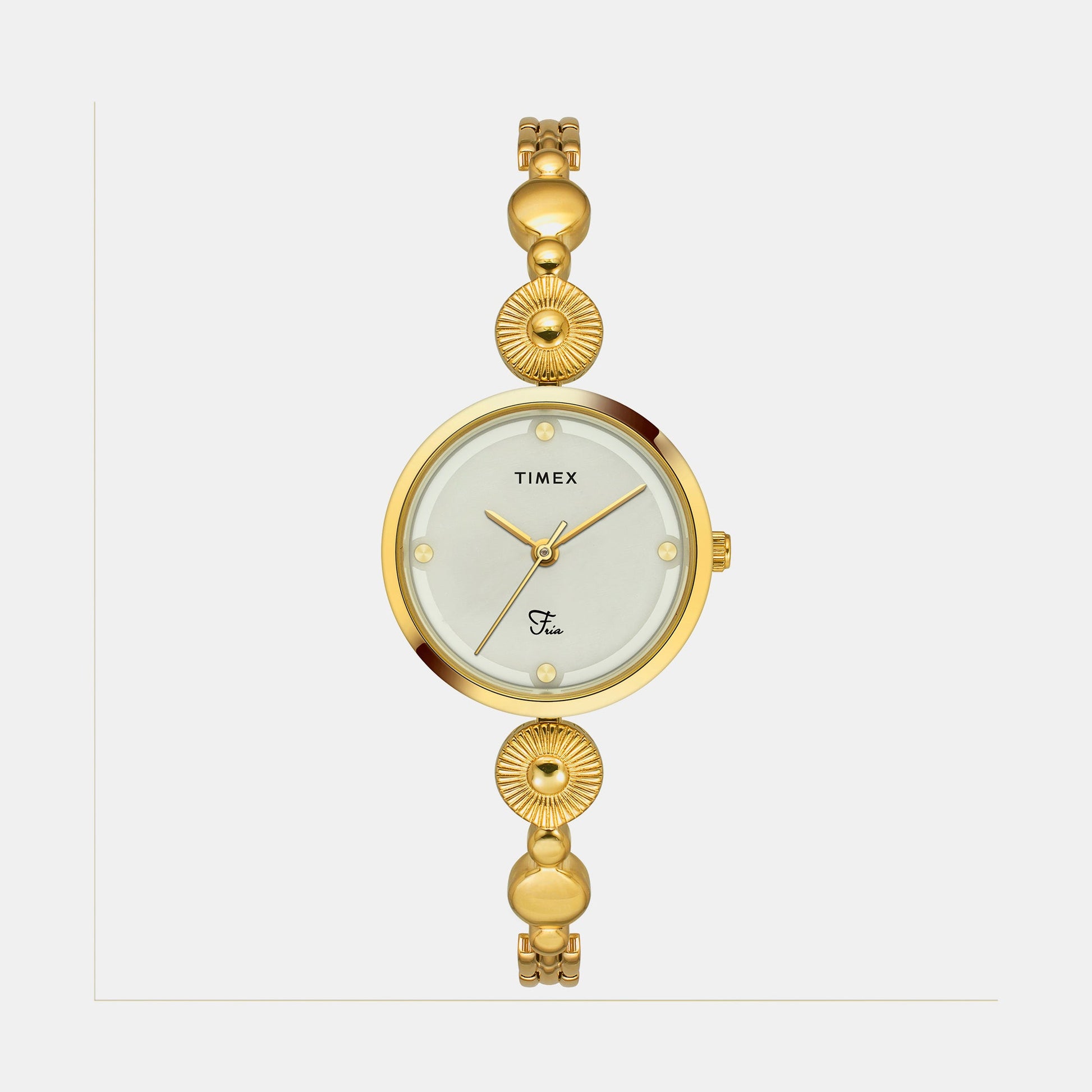 Fria Women Quartz Mother Of Pearl Dial Analog Brass Watch TWEL18200