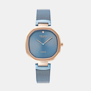 Brilliant Women Quartz Blue Dial Analog Stainless Steel Watch V277LXVMMA