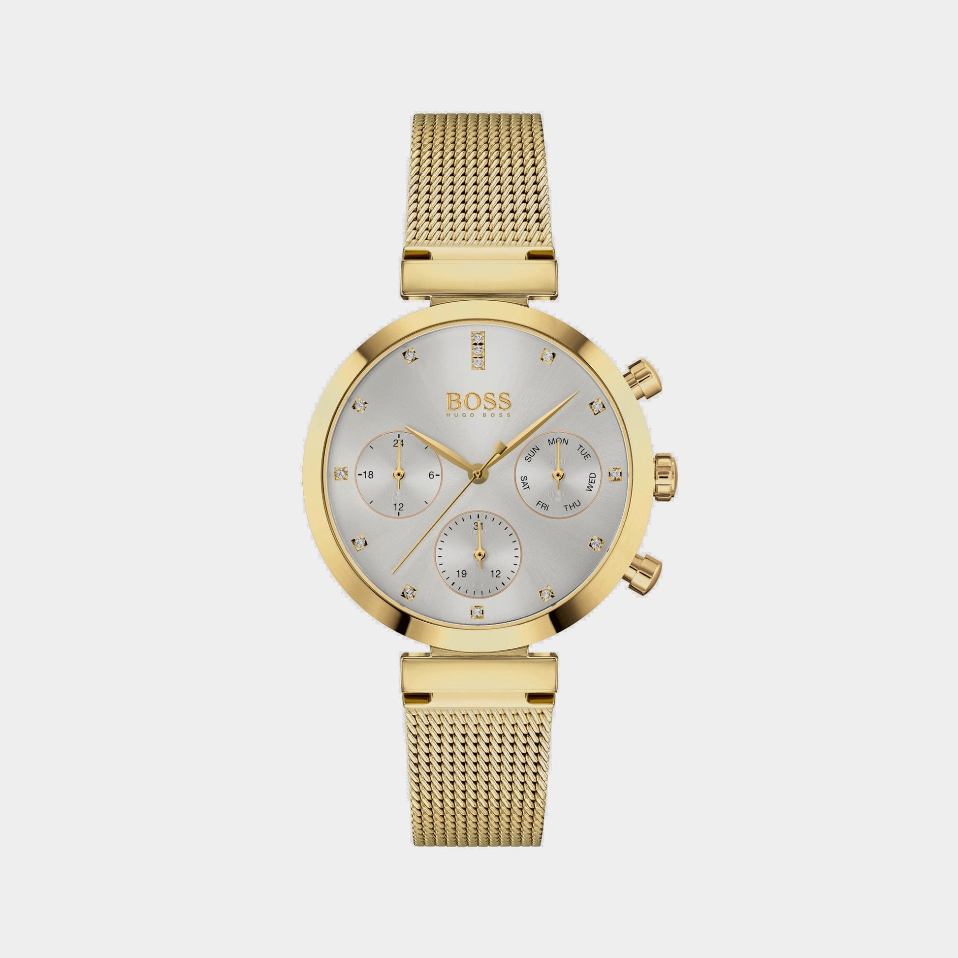 Flawless Women Quartz Silver Dial Chronograph Mesh Watch 1502552