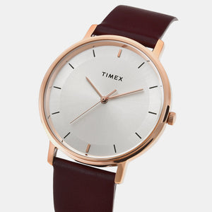 Classics Men Quartz Silver Dial Analog Leather Watch TW0TG8014