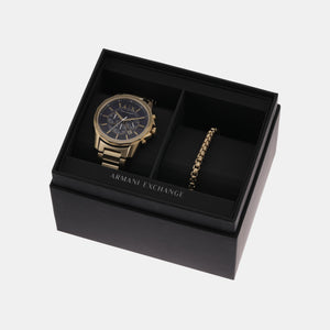 Banks Men Quartz Blue Dial Chronograph Stainless Steel Watch AX7151SET