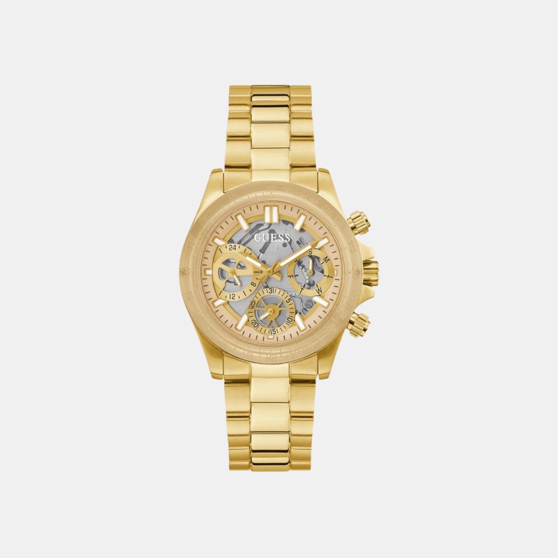Guess Sport Women Quartz White Dial Chronograph Stainless Steel Watch GW0557L1