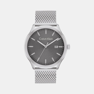 Define Men Quartz Grey Dial Analog Mesh Watch 25200352