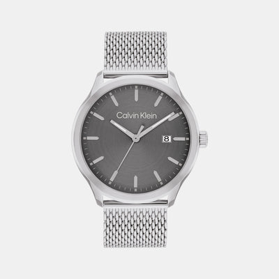 Define Men Quartz Grey Dial Analog Mesh Watch 25200352