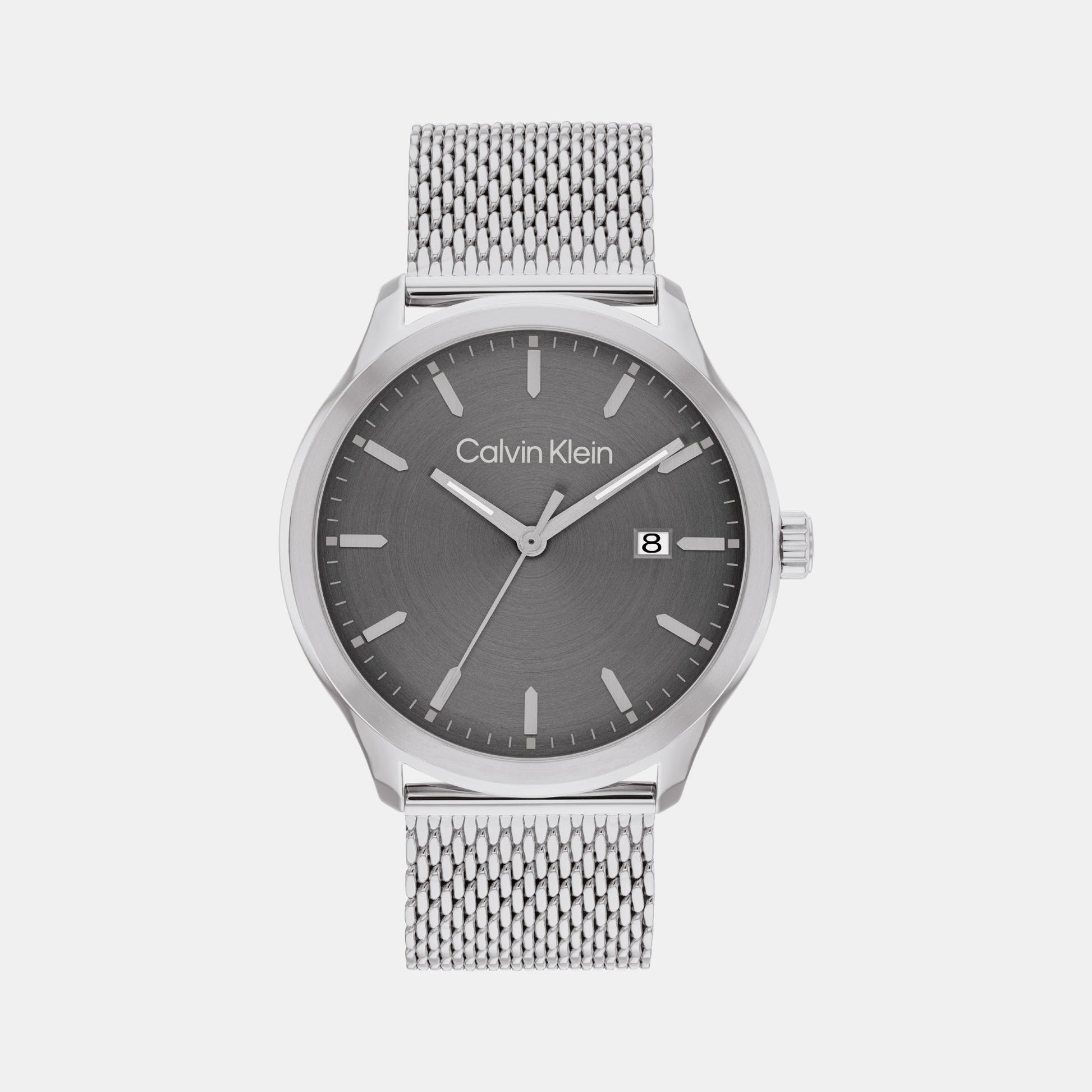 Define Men Quartz Grey Dial Analog Mesh Watch 25200352