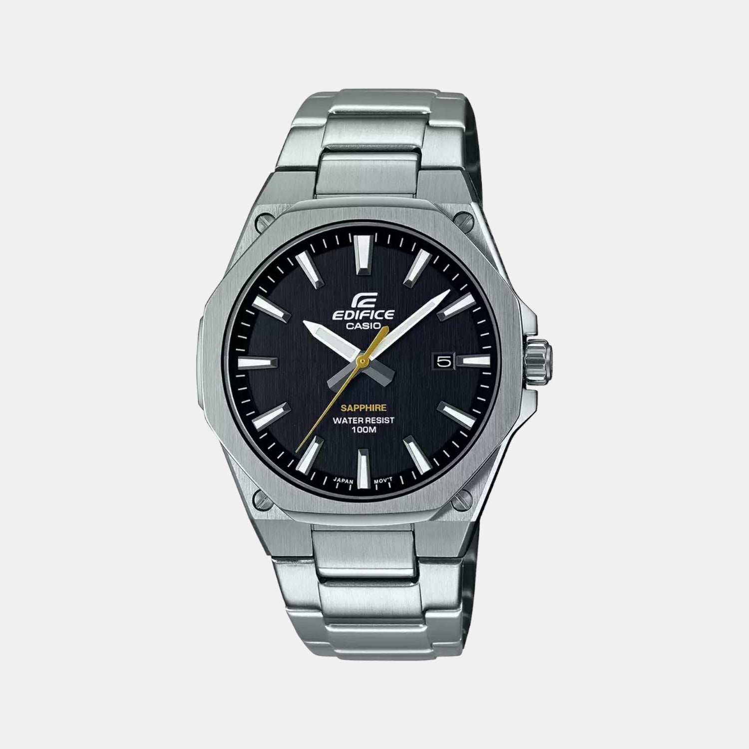 Edifice Men Quartz Black Dial Analog Stainless Steel Watch ED539