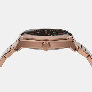 Everett Men Quartz Brown Dial Analog Stainless Steel Watch FS6028