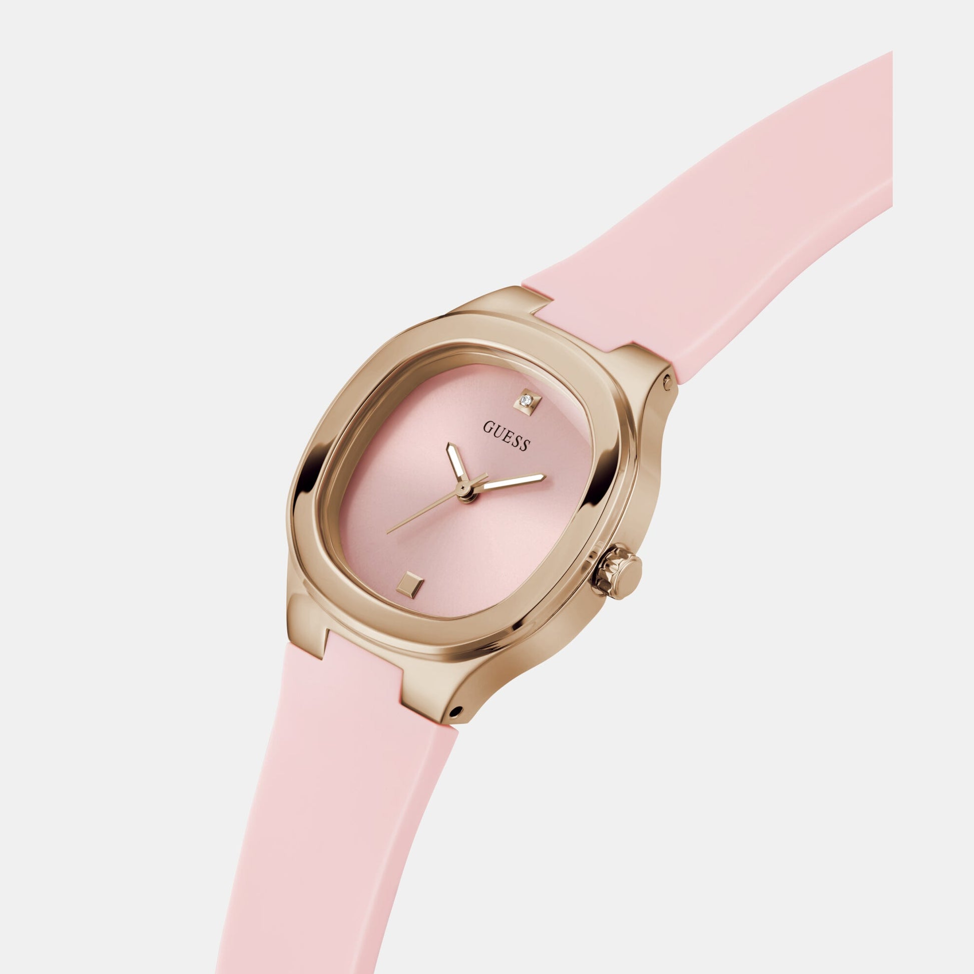 Eve Women Quartz Pink Dial Analog Silicone Watch GW0658L2