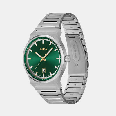 Candor Men Quartz Green Dial Analog Stainless Steel Watch 1514079