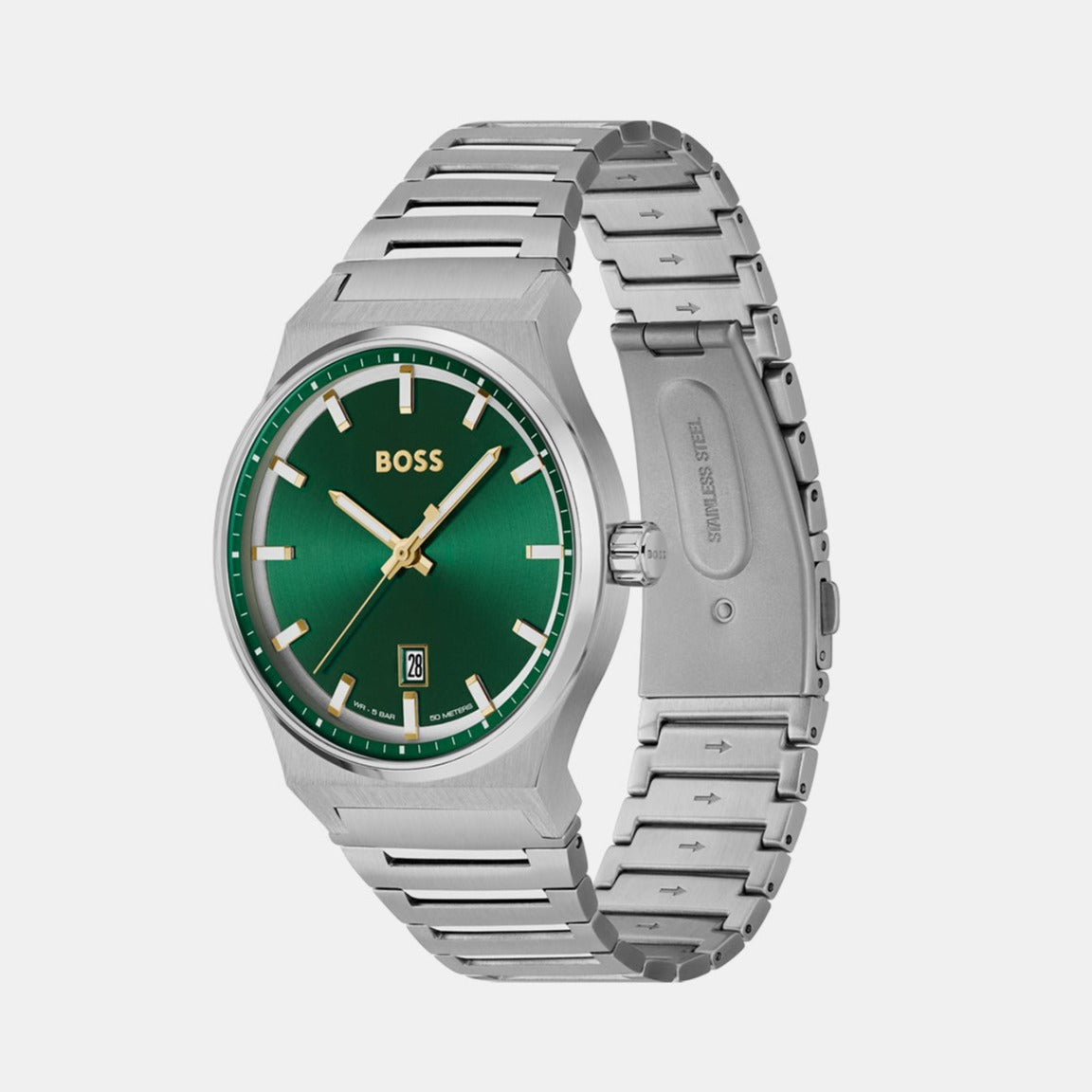 Candor Men Quartz Green Dial Analog Stainless Steel Watch 1514079