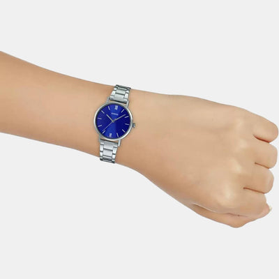 Enticer Women Quartz Blue Dial Analog Stainless Steel Watch A1998