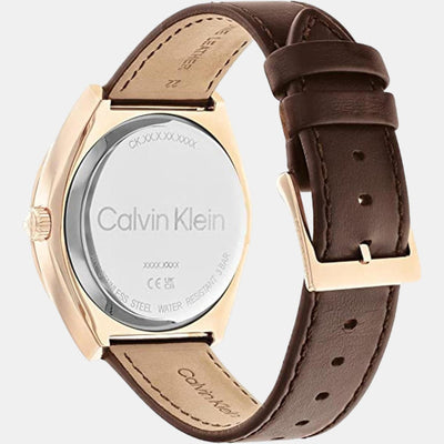 Casual Essentials Men Quartz Green Dial Analog Leather Watch 25200202