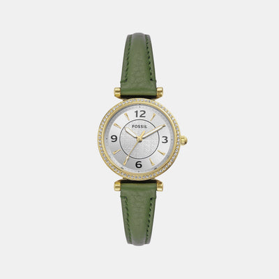 Carlie Women Quartz Silver Dial Analog Leather Watch ES5298