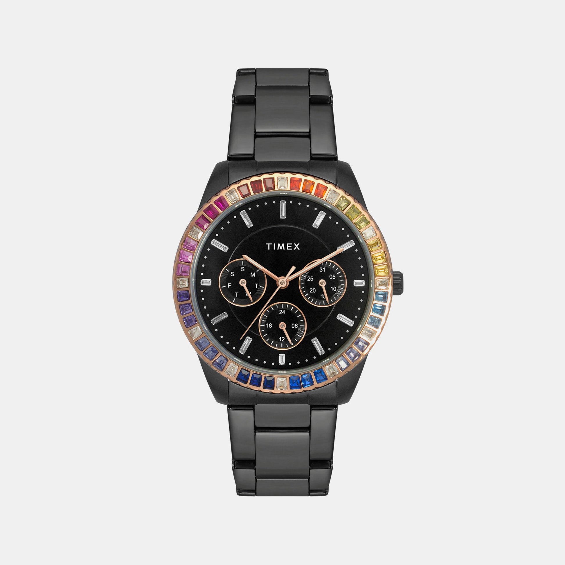 E Class Women Quartz Black Dial Chronograph Stainless Steel Watch TWEL16804