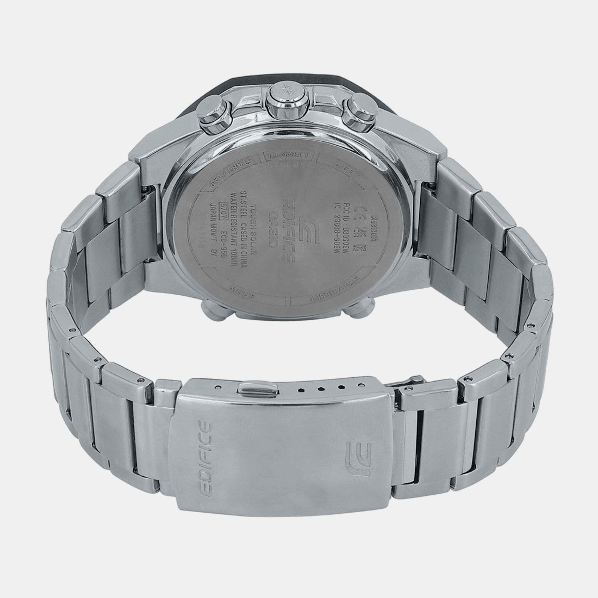 Edifice Men Quartz Blue Dial Analog-Digital Stainless Steel Watch EX555