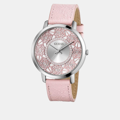 Dahila Women Quartz Pink Dial Analog Leather Watch GW0529L1