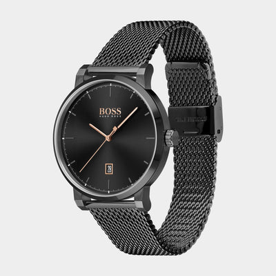 Confidence Men Quartz Black Dial Analog Mesh Watch 1513810