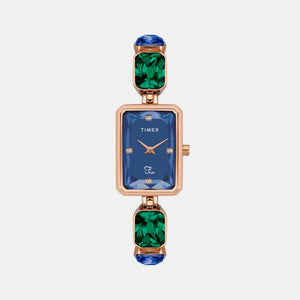 Fria Women Quartz Blue Dial Analog Brass Watch TWEL16902
