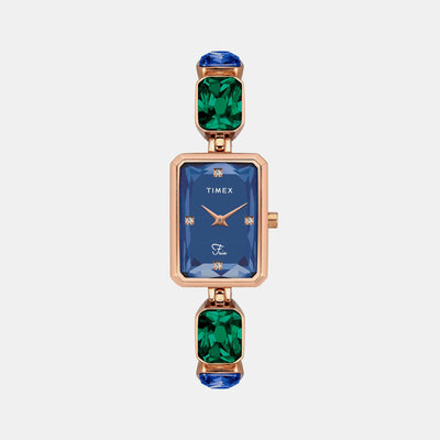 Fria Women Quartz Blue Dial Analog Brass Watch TWEL16902