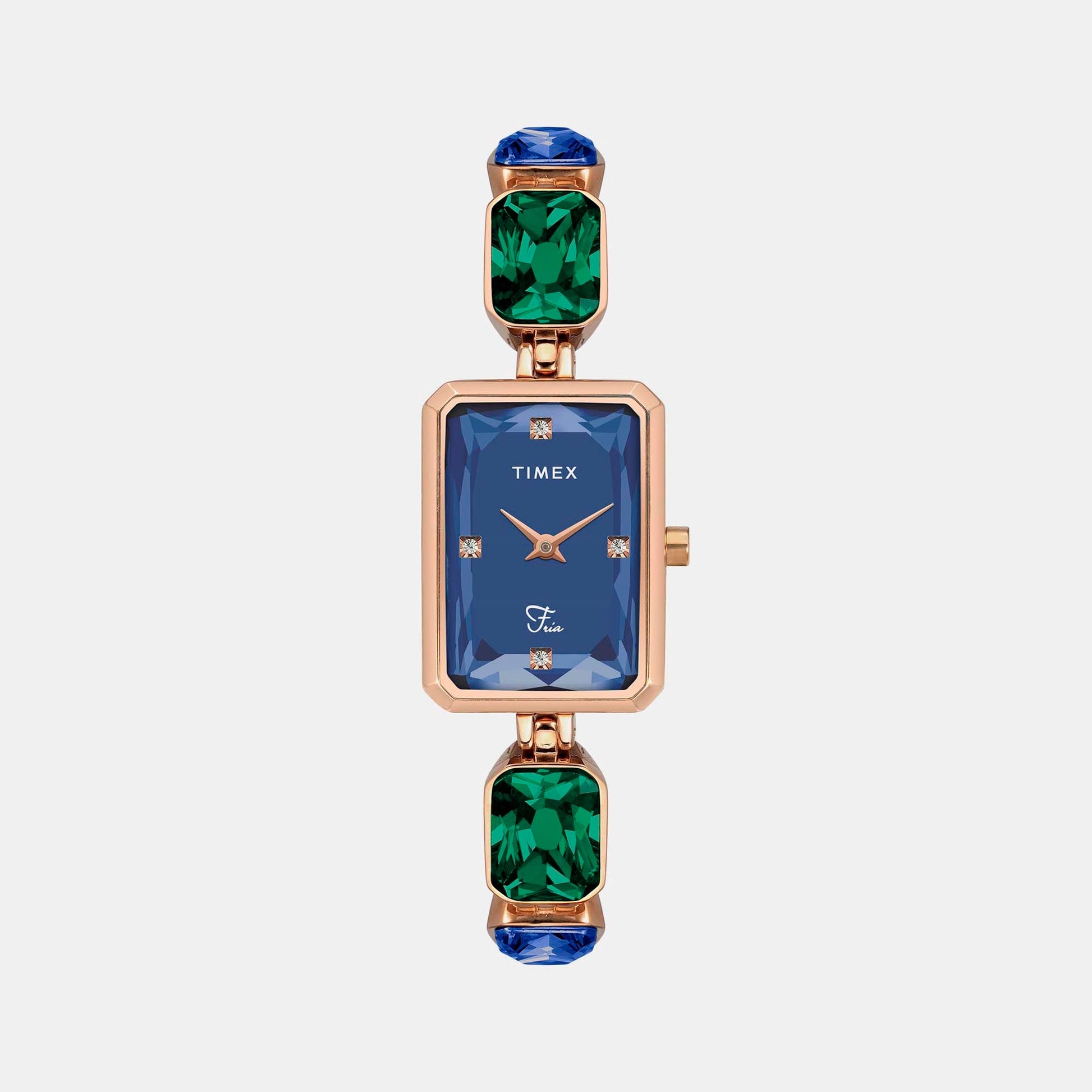 Fria Women Quartz Blue Dial Analog Brass Watch TWEL16902