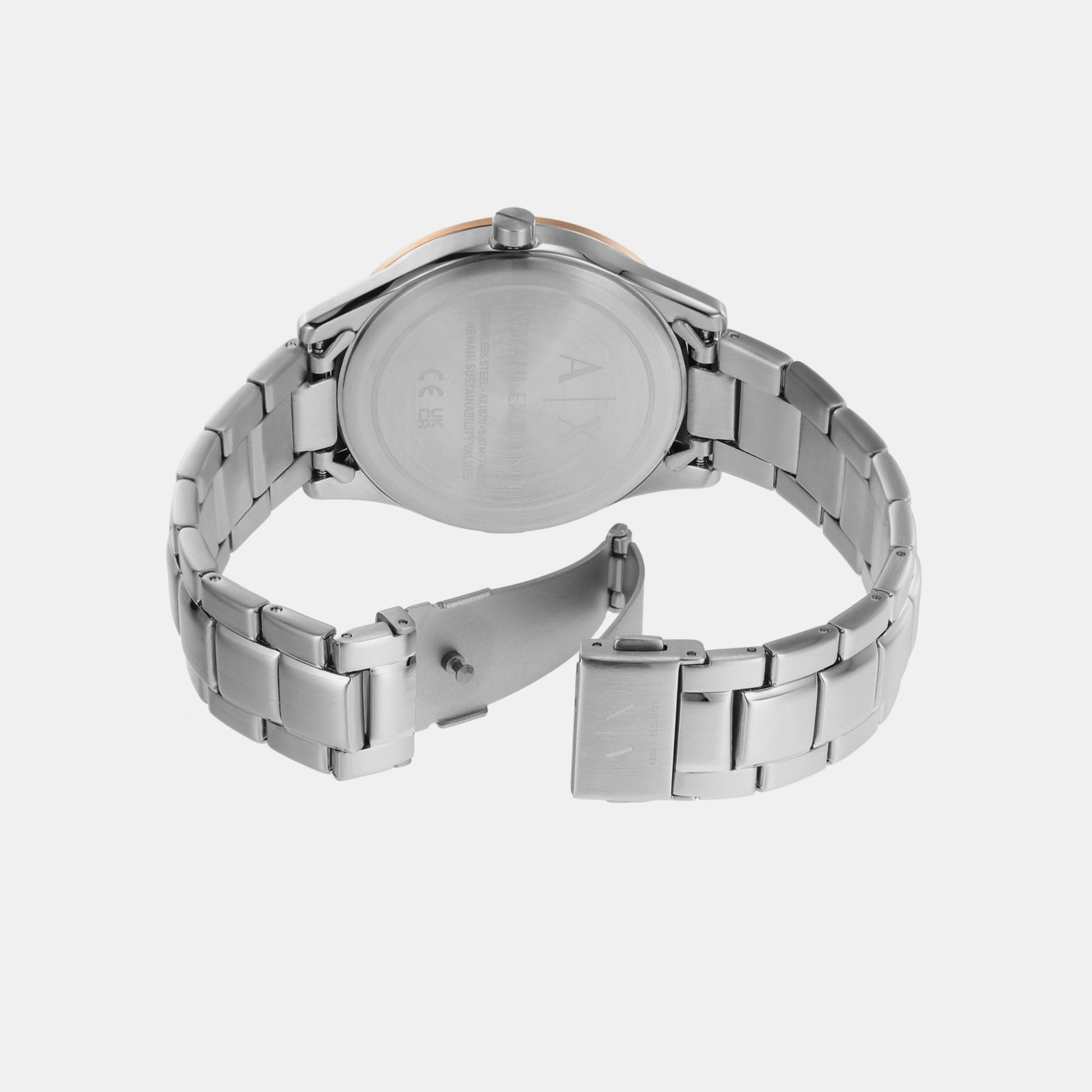 Dante Men Quartz Silver Dial Chronograph Stainless Steel Watch AX1870