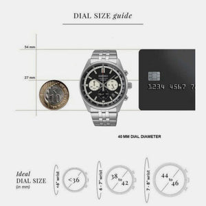 Dress Men Quartz Black Dial Chronograph Stainless Steel Watch SSB429P1