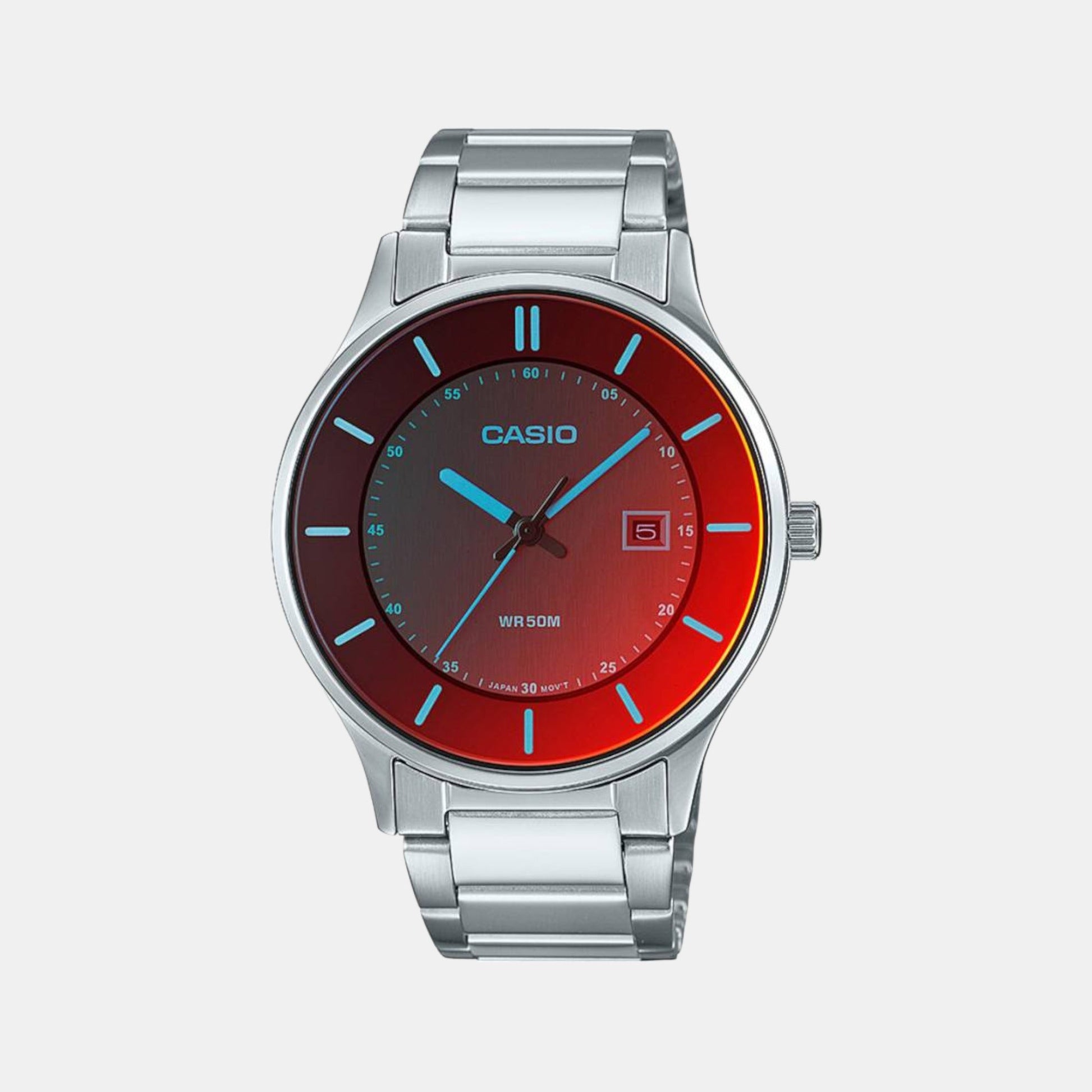Enticer Men Quartz Red Dial Analog Stainless Steel Watch A2109