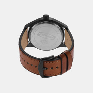 Defender Men Solar Black Dial Analog Leather Watch FS5978