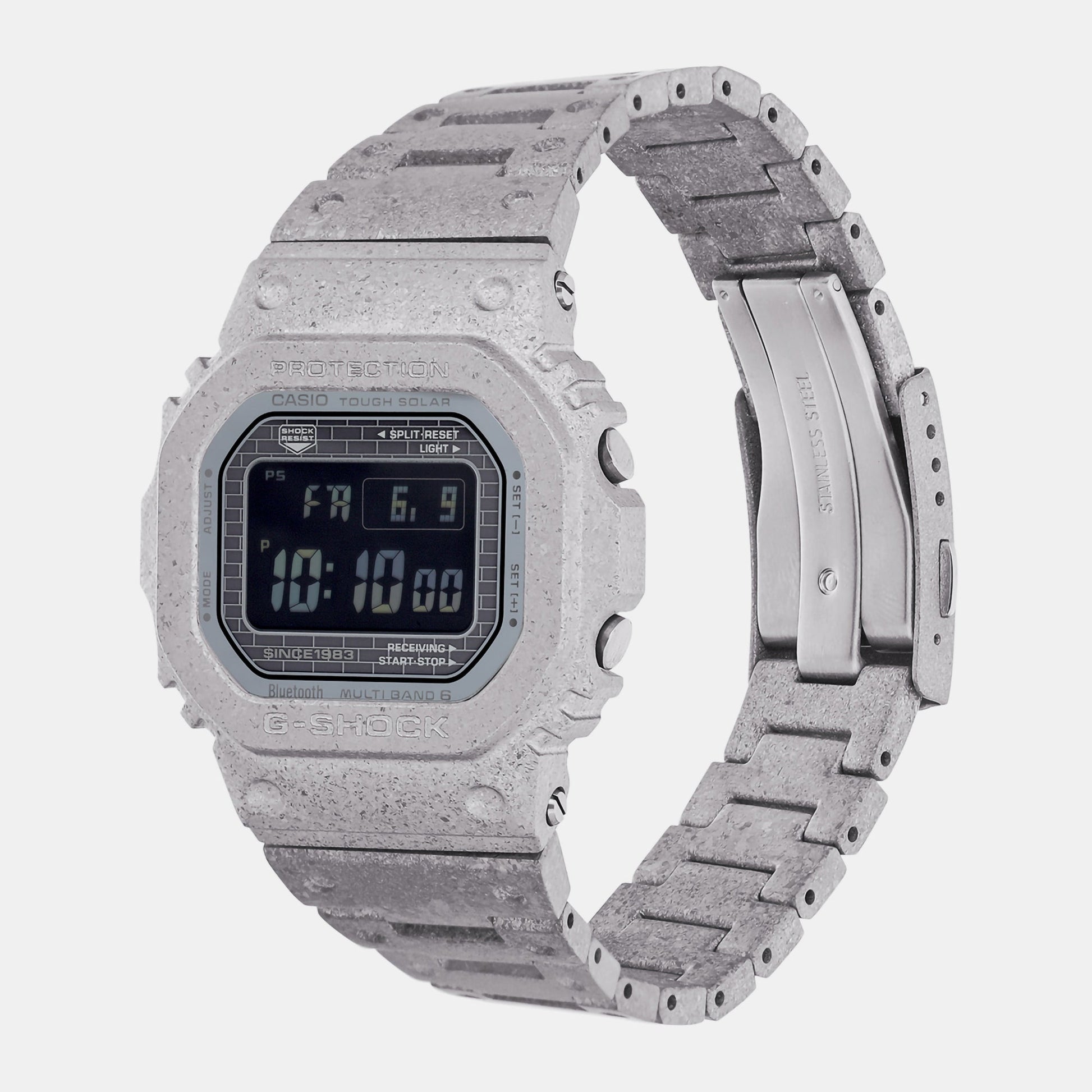 G-Shock Men Solar Black Dial Digital Stainless Steel Watch G1393