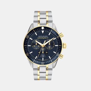 Heritage Men Quartz Blue Dial Chronograph Stainless Steel Watch 3650126