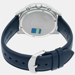 Edifice Men Quartz Blue Dial Chronograph Leather Watch EX302