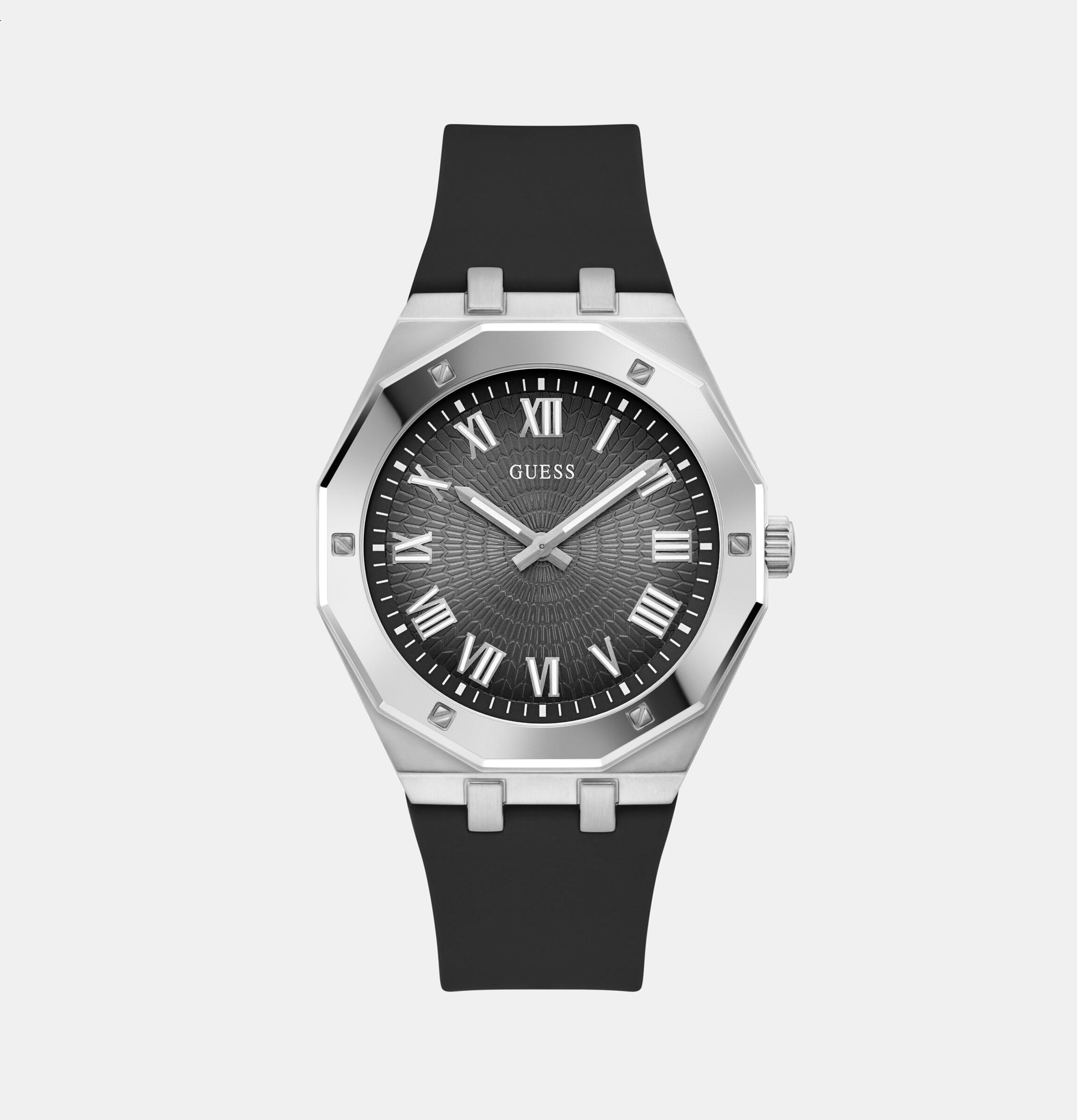 Asset Men Quartz Black Dial Analog Silicone Watch GW0663G1