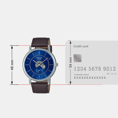 Enticer Men Quartz Blue Dial Analog Leather Watch A2131