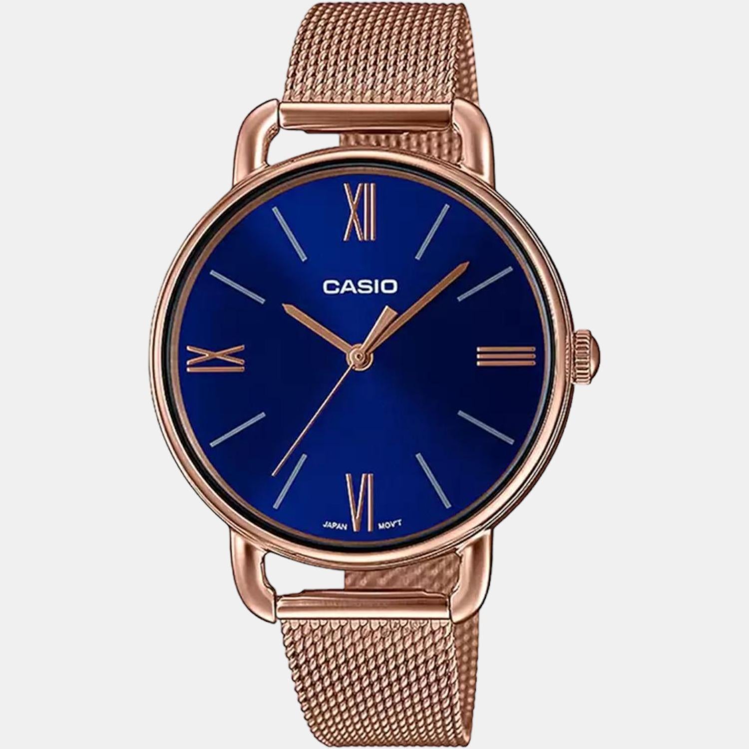 Enticer Women Quartz Blue Dial Analog Stainless Steel Watch A1805