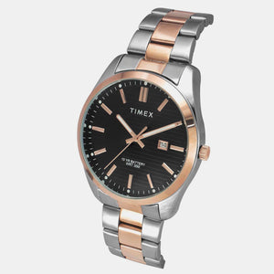 E Class Men Quartz Black Dial Analog Stainless Steel Watch TWTG10410
