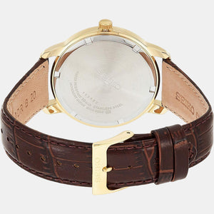 Dress Men Quartz Silver Dial Analog Leather Watch SUR266P1