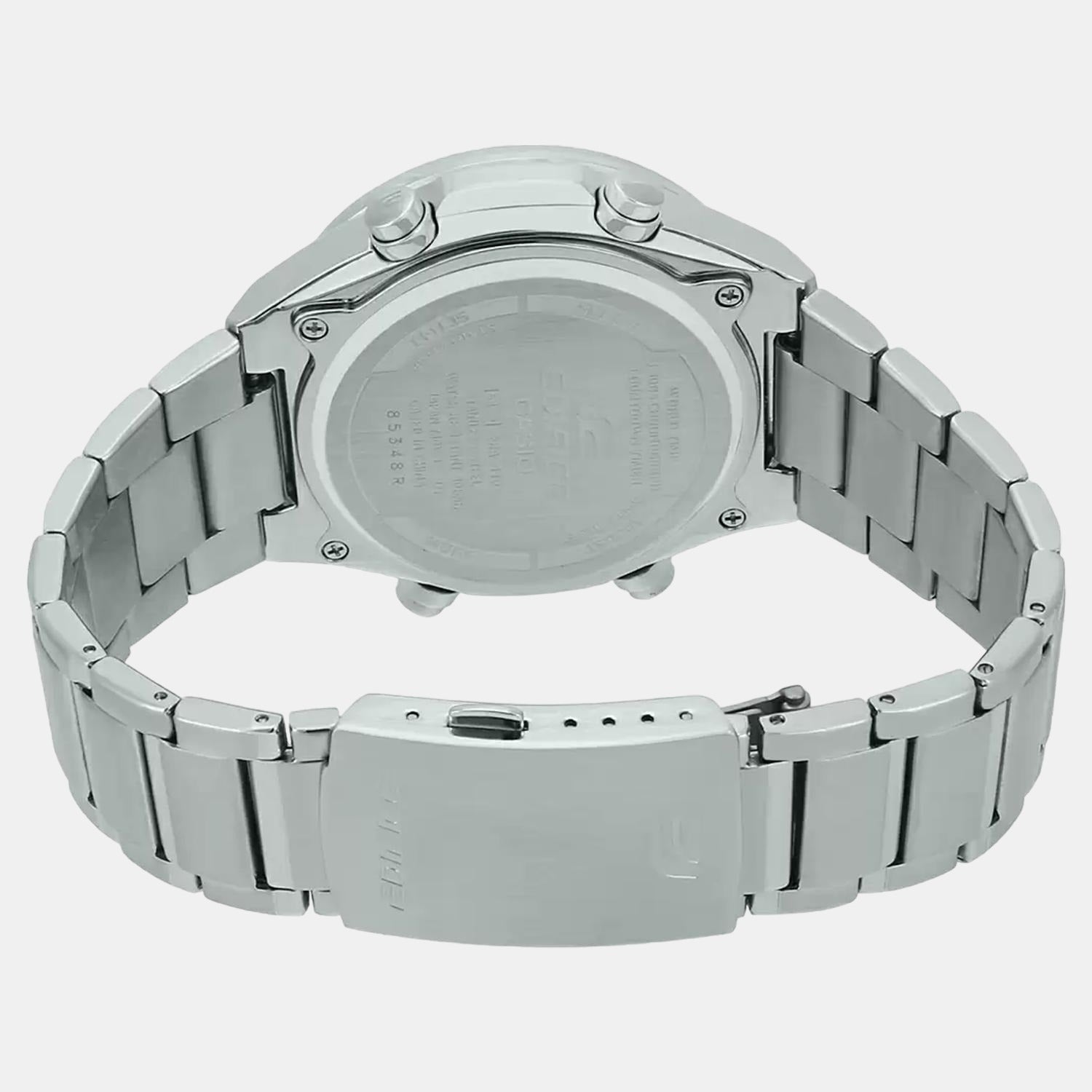 Edifice Men Quartz Black Dial Analog-Digital Stainless Steel Watch EX456