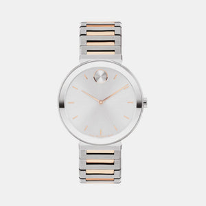 Bold Women Quartz Silver Dial Analog Stainless Steel Watch 3601146