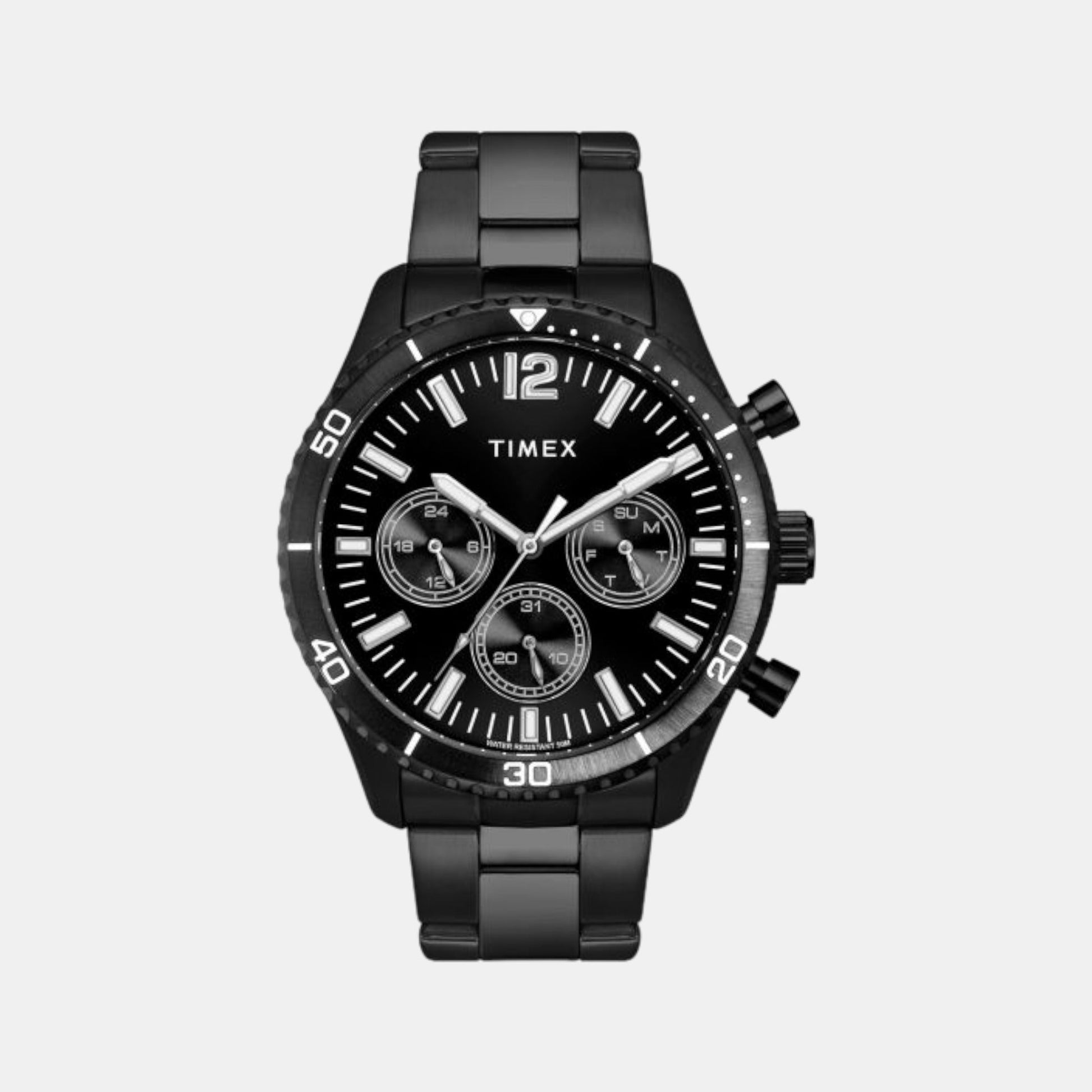 E Class Men Quartz Black Dial Chronograph Stainless Steel Watch TWEG22204