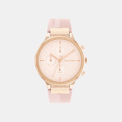 Energize Women Quartz Pink Dial Chronograph Silicone Watch 25200243