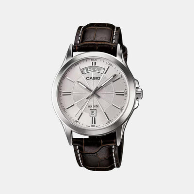 Enticer Men Quartz White Dial Analog Leather Watch A845