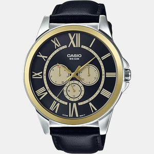 Enticer Men Quartz Black Dial Chronograph Leather Watch A1526
