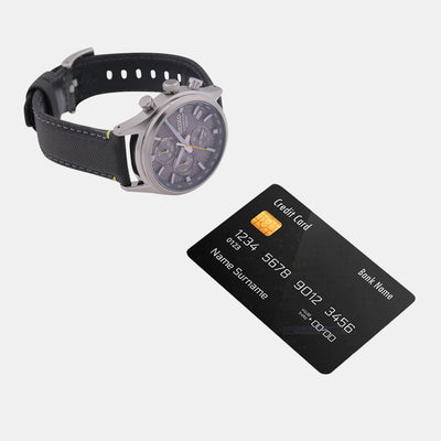 Dress Men Quartz Grey Dial Chronograph Leather Watch SSB423P1