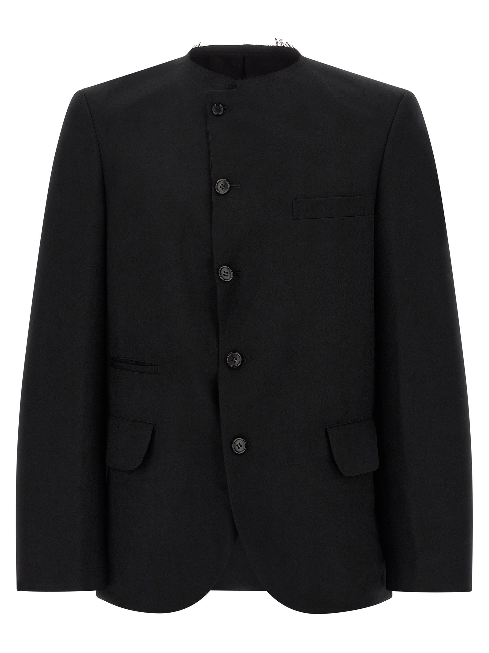 Comme Des Garcons Black Raw Cut Hem Blazer